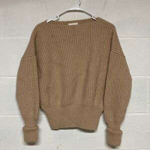 M. Martin 100% Extra Fine Merino Wool Tan Sweater